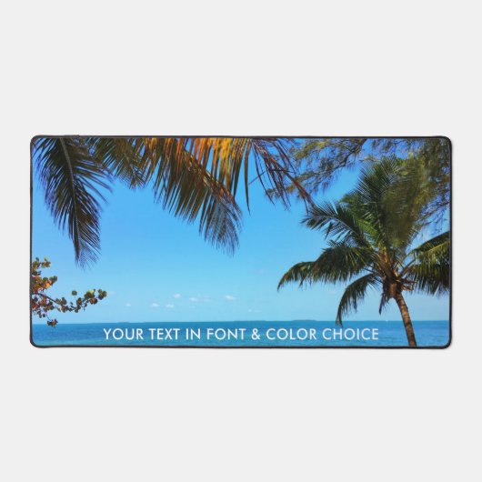 Palmen mit Blick auf den Strand oder Ihr Foto Schreibtischunterlage (Vorderseite)