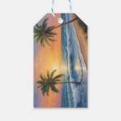 Palmen mit Blick aufs Meer Geschenkanhänger (Vorderseite)