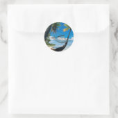 Palmen mit Hängematte Runder Aufkleber (Tasche)