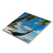 Palmen mit Hängematte, tropische Szene, Fliese (Seite)