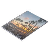 Palmen mit orangefarbenem Sonnenuntergang Notizblock (Linke Seite)