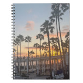 Palmen mit orangefarbenem Sonnenuntergang Notizblock (Vorderseite)