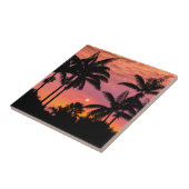 Palmen mit Silhouette, Hawaii Fliese (Seite)