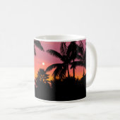 Palmen mit Silhouette, Hawaii Kaffeetasse (VorderseiteRechts)