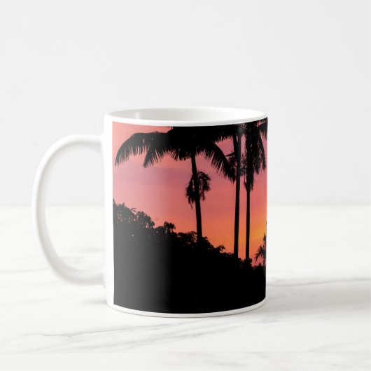 Palmen mit Silhouette, Hawaii Kaffeetasse (Links)