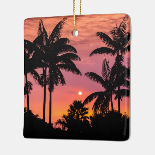Palmen mit Silhouette, Hawaii Keramikornament (Links)