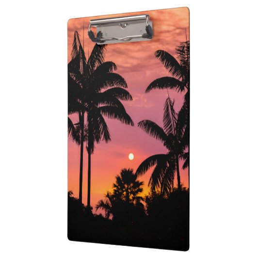 Palmen mit Silhouette, Hawaii Klemmbrett (Links)