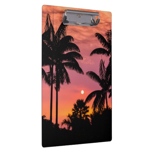 Palmen mit Silhouette, Hawaii Klemmbrett (Rechts)