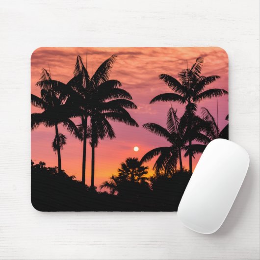 Palmen mit Silhouette, Hawaii Mousepad (Mit Mouse)