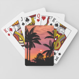 Palmen mit Silhouette, Hawaii Spielkarten