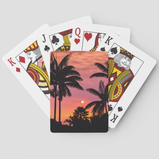Palmen mit Silhouette, Hawaii Spielkarten (Rückseite)