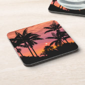 Palmen mit Silhouette, Hawaii Untersetzer (Linke Seite)