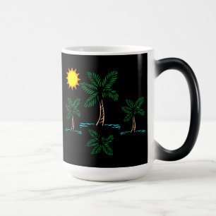 Palmen mit Sonnenkaffee-Tasse Verwandlungstasse
