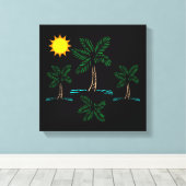 Palmen mit sonniger Leinwand Kunst (Insitu (Holzboden))