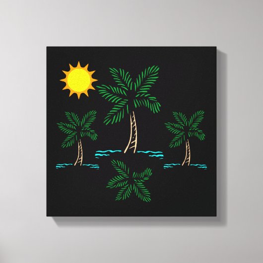 Palmen mit sonniger Leinwand Kunst (Vorderseite)