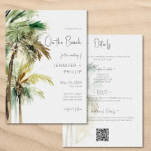 Palmen modern am Strand Hochzeit zwei Seiten