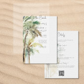 Palmen Moderne Vellum Hintergrundhochzeit Einladung