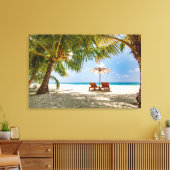 Palmen | Moody Sky Leinwanddruck (Insitu (Wohnzimmer))