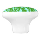 Palmen Muster in Grün und Blau. Keramikknauf (Seitenansicht)