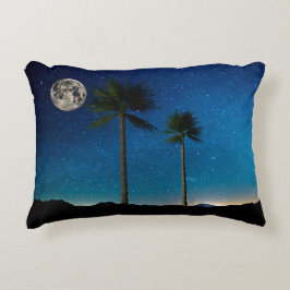 Palmen nachts dekokissen