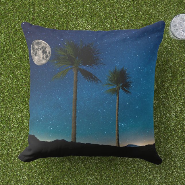 Palmen nachts kissen (Gras)