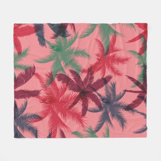 Palmen nahtloses Muster Fleecedecke (Vorderseite (Horizontal))