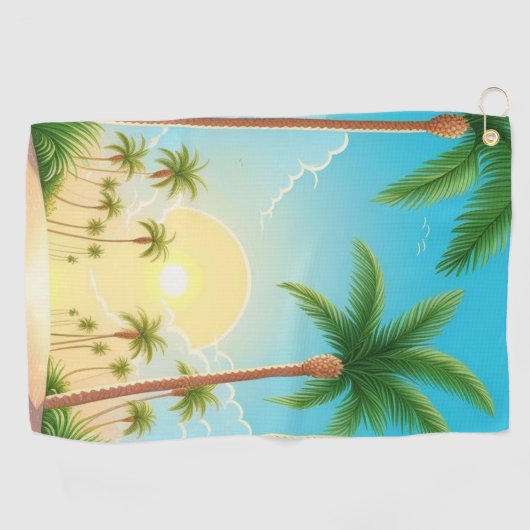 Palmen Natur Golfhandtuch (Horizontal)