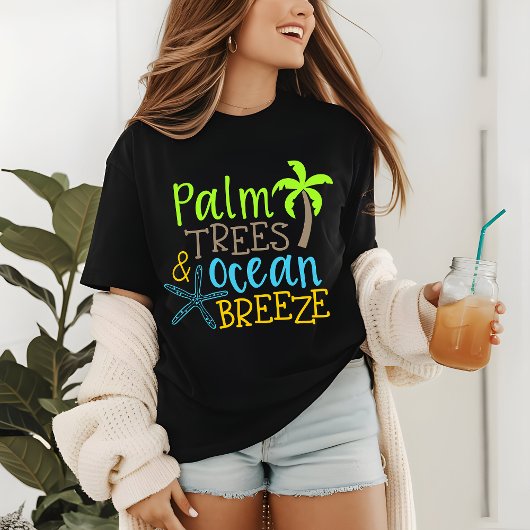 "Palmen & Ocean Breeze" Tropischer Sommer Tri-Blend Shirt