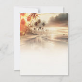 Palmen & Orange Sonnenuntergang Strand Save the Da Einladung (Rückseite)