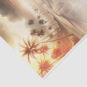 Palmen & Orange Sunset Beach Hochzeit Seidenpapier (Ausschnitt)