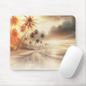 Palmen & Orange Sunset Beach Mousepad (Mit Mouse)