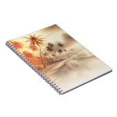 Palmen & Orange Sunset Beach Notizblock (Rechte Seite)