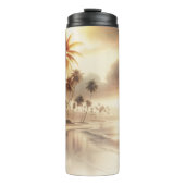 Palmen & Orange Sunset Beach Thermosbecher (Vorderseite)