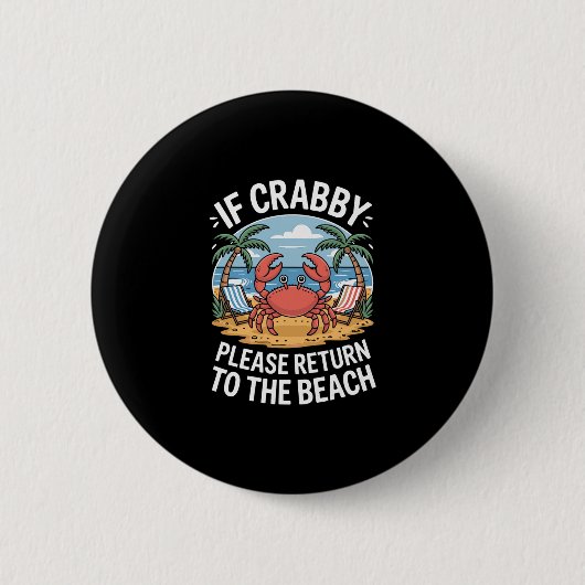 Palmen Ozean Krebs Krebs Button (Vorderseite)