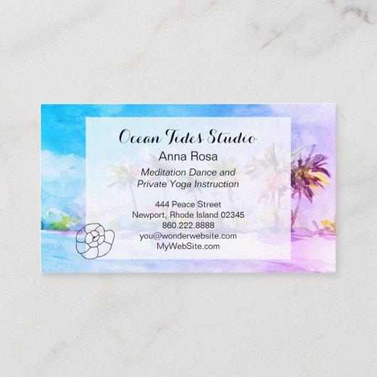 *~* Palmen-Ozeanseashell-Strand-Planer-Reise Visitenkarte (Rückseite)