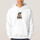 Palmen Ozeanwellen Tattoo Art hoodie (Vorderseite)
