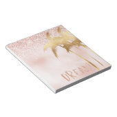 Palmen Palmen Rosa Ombre Glitzer Traum Notizblock (angewinkelt)