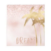 Palmen Palmen Rosa Ombre Glitzer Traum Notizblock (Vorderseite)