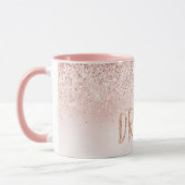 Palmen Palmen Rosa Ombre Glitzer Traum Tasse (Links)