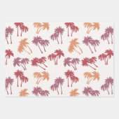 Palmen, Palmfronten und schwarze handgezogene Punk Geschenkpapier Set (Vorderseite 3)