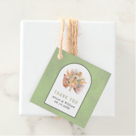 Palmen, Pampas Gras Salbei grün Danke Hochzeit Geschenkanhänger