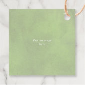 Palmen, Pampas Gras Salbei grün Danke Hochzeit Geschenkanhänger (Rückseite)