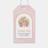 Palmen, Pampas Gras weich rosa Danke für Ihre Hoch Geschenkanhänger (Rückseite)