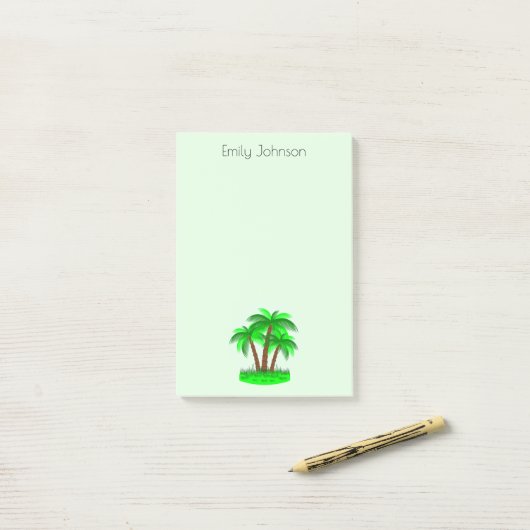 Palmen Post-it Klebezettel (Auf Schreibtisch)