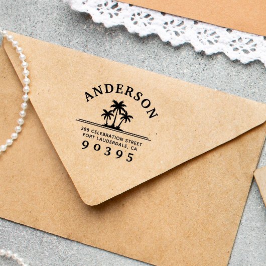 Palmen | Runde Familienname Rücksendeadresse Permastempel