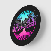 Palmen Runde Wanduhr (Winkel)