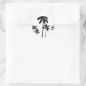 Palmen Runder Aufkleber (Tasche)