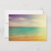 Palmen Saitenleuchten Strand Hochzeit RSVP Karten (Rückseite)