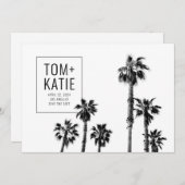 Palmen Save the Date für California Wedding Einladung (Vorne/Hinten)