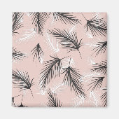 Palmen Schwarz-weiß Erdung Ton Rosa Magnet (Vorne)